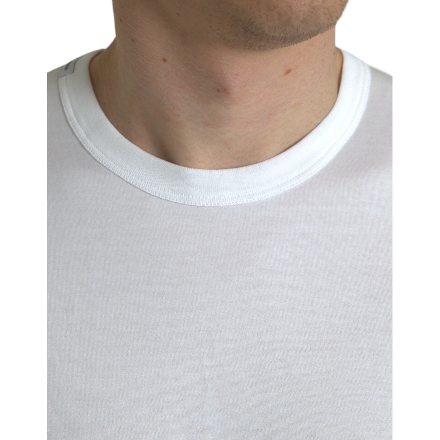 Dolce & Gabbana White Logo Crew Neck Short Sleeves T-shirt Dolce & Gabbana Light Gray