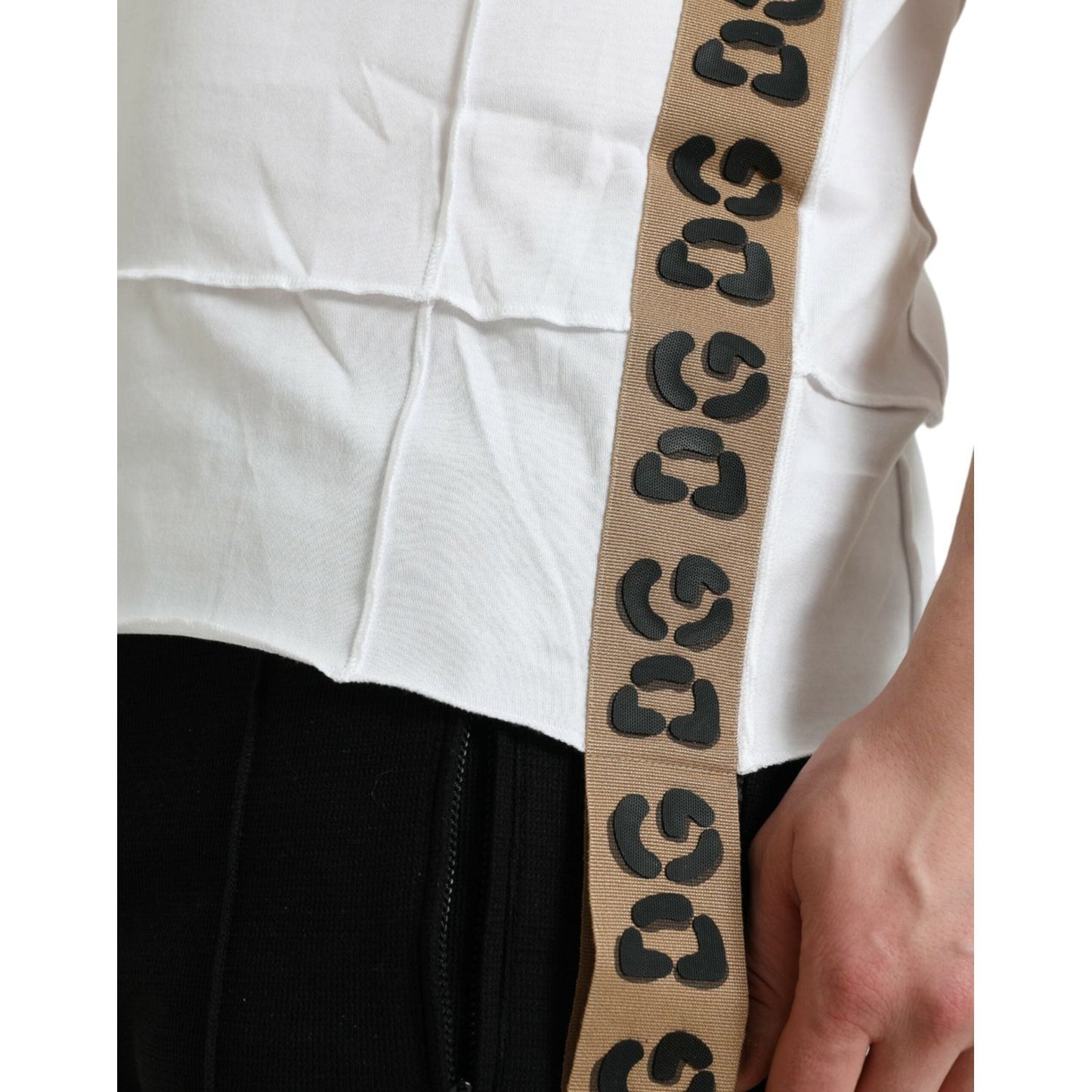 Dolce & Gabbana White Logo Crew Neck Short Sleeves T-shirt Dolce & Gabbana Gray