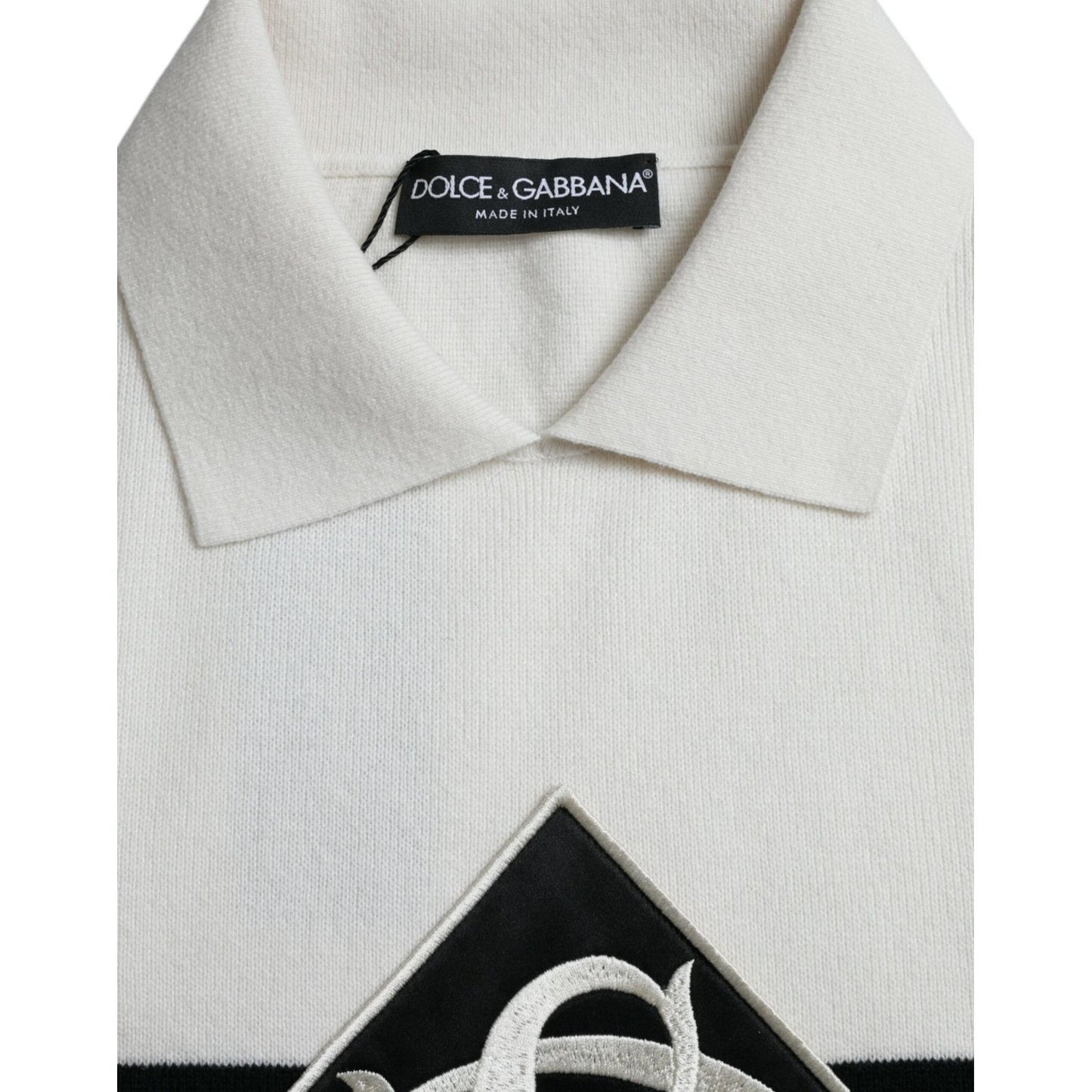 Dolce & Gabbana White DG Logo Collared Henley Shirt T-shirt Dolce & Gabbana Light Gray