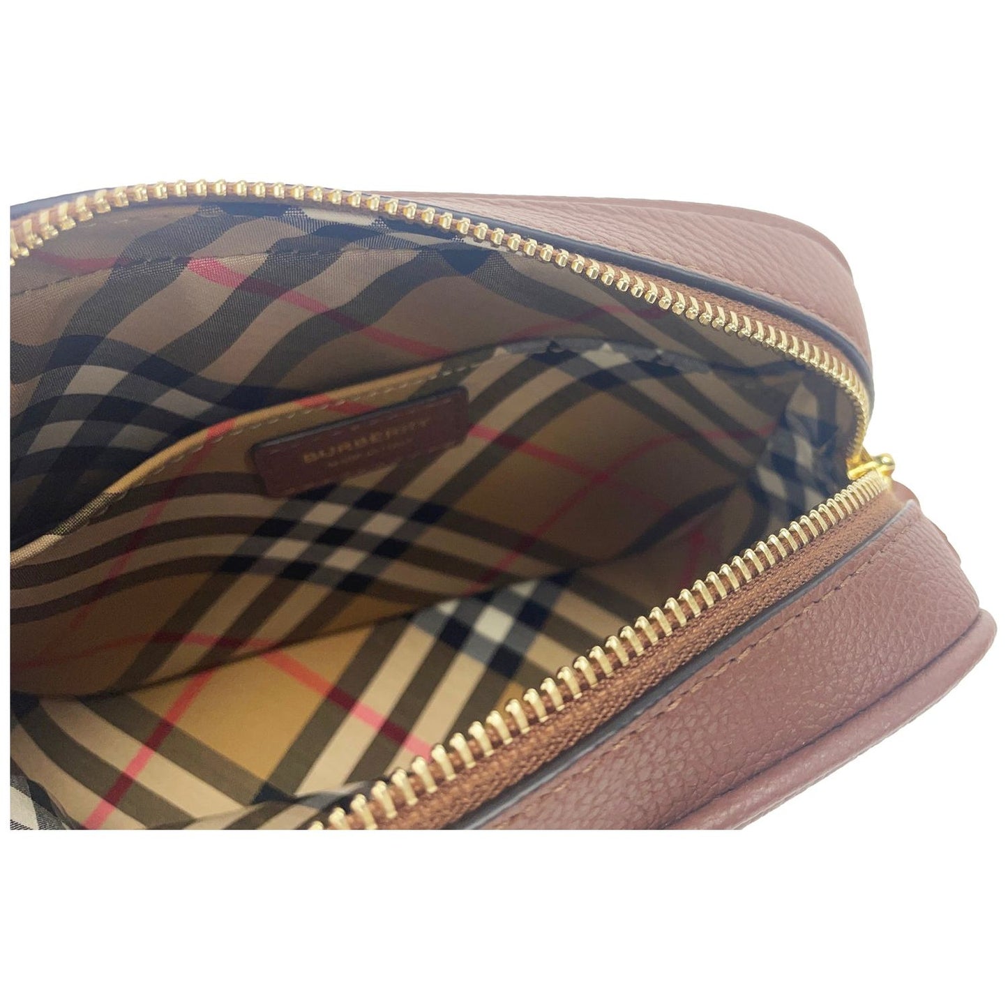 Burberry Small Leather Tan Camera Crossbody TB Logo Bag Burberry Dim Gray