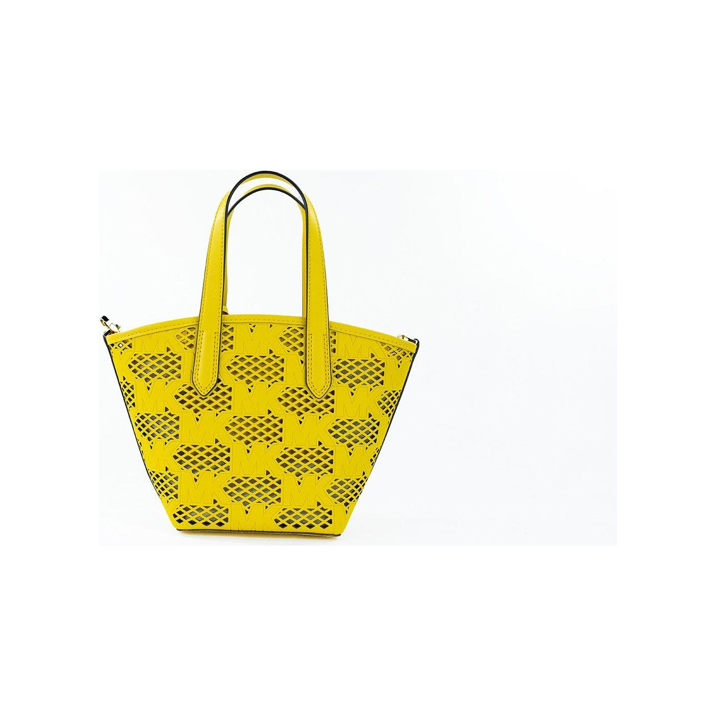 Michael Kors Kimber Small Daffodil Leather 2-in-1 Zip Tote Messenger Bag Purse Michael Kors Mint Cream