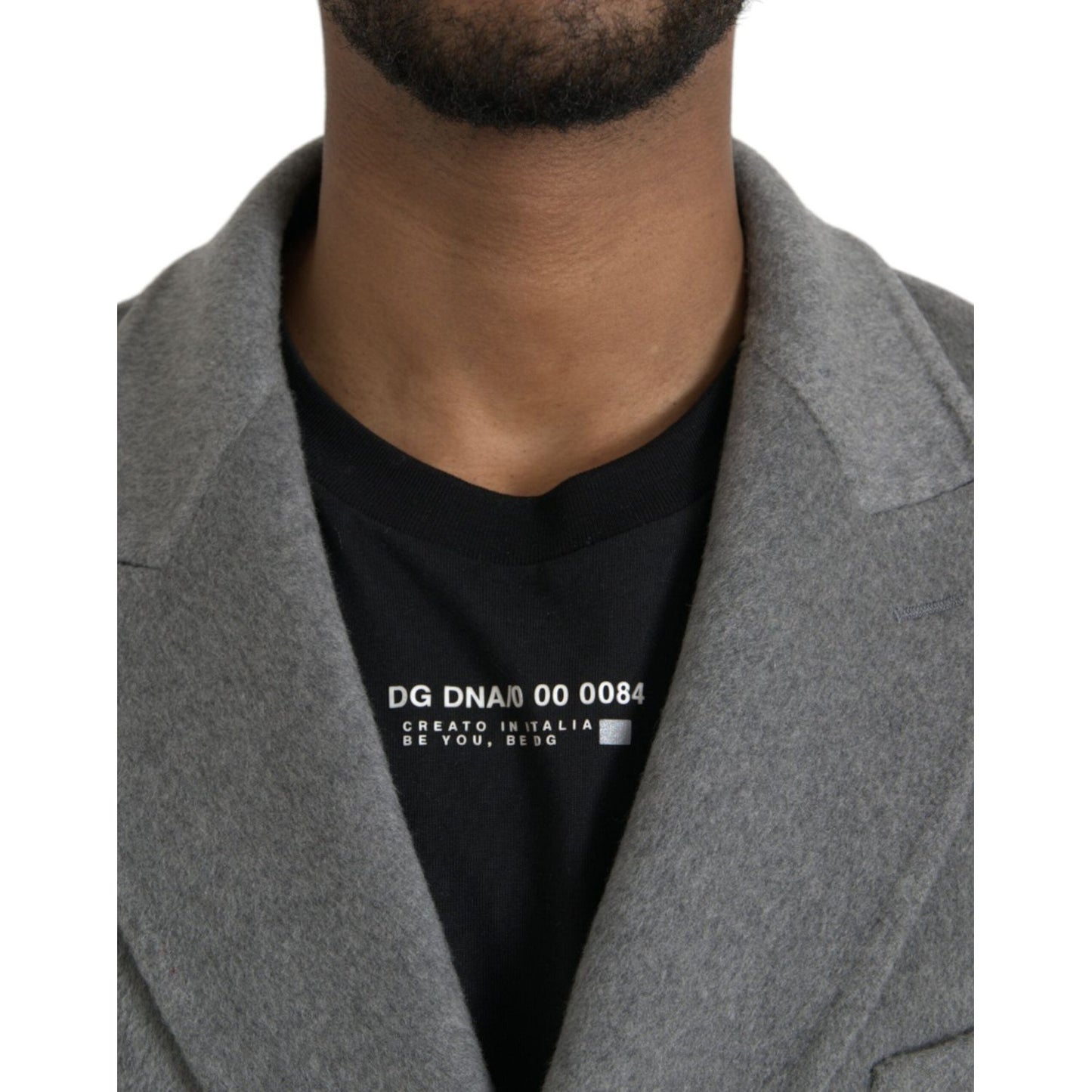 Dolce & Gabbana Gray Double Trench Coat Cashmere Jacket Dolce & Gabbana Dim Gray