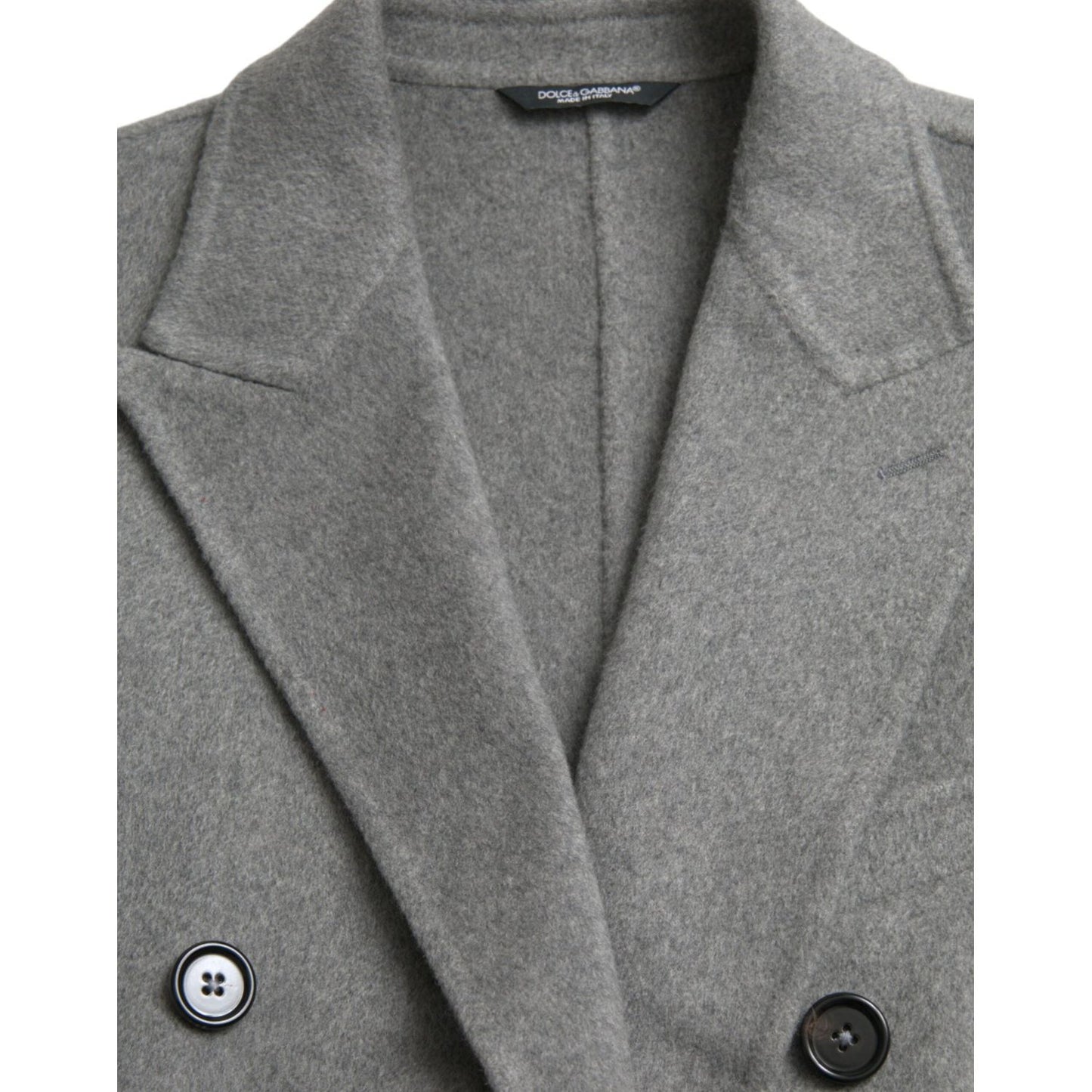 Dolce & Gabbana Gray Double Trench Coat Cashmere Jacket Dolce & Gabbana Dim Gray