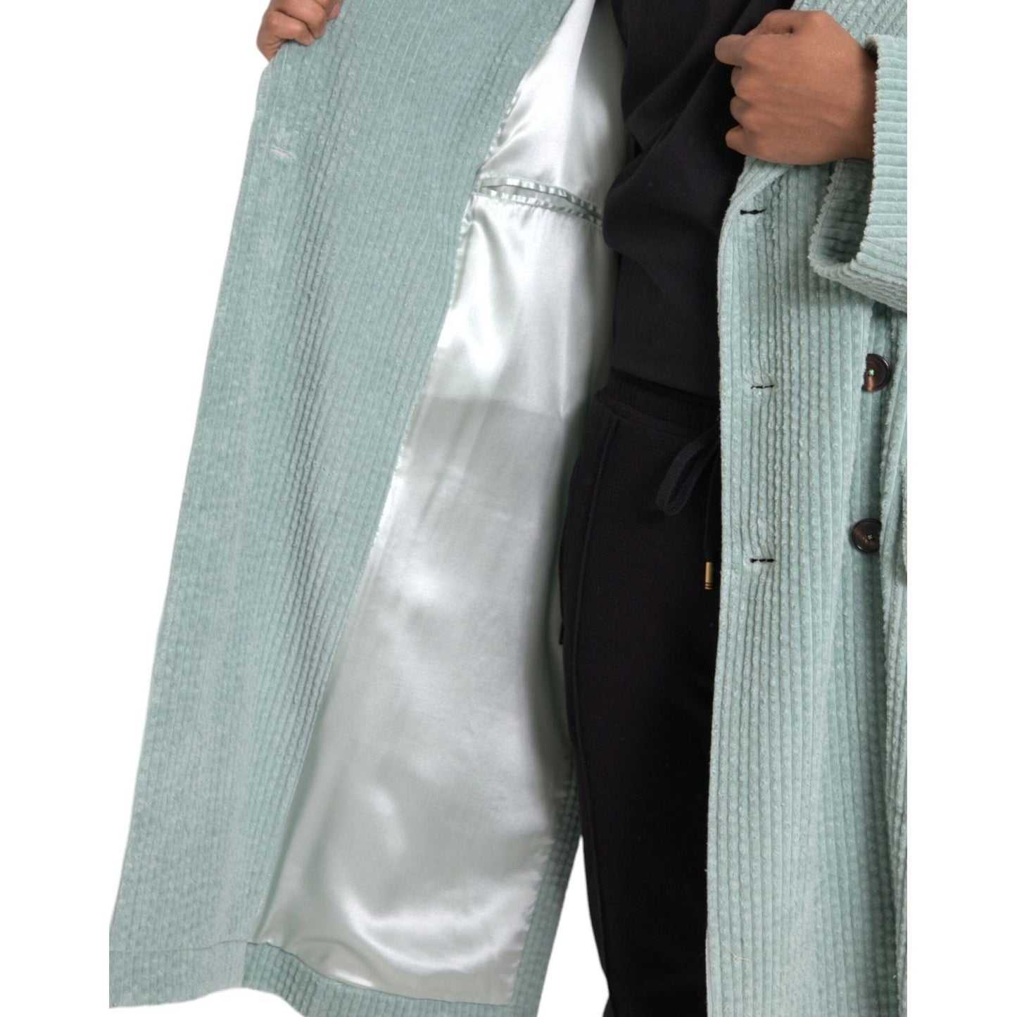 Dolce & Gabbana Blue Double Breasted Corduroy Cotton Jacket Dolce & Gabbana Dark Gray