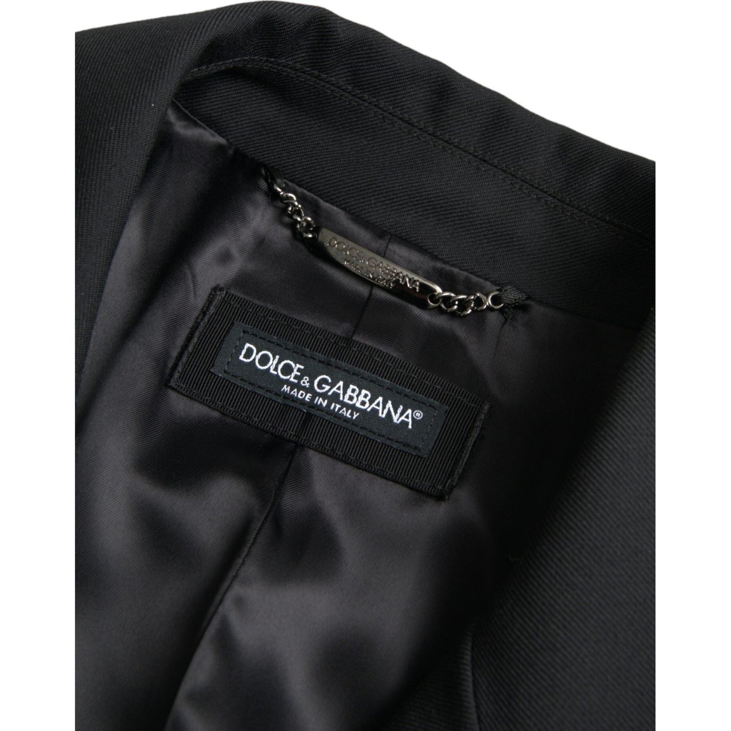 Dolce & Gabbana Black Double Breasted Trench Coat Jacket Dolce & Gabbana Black