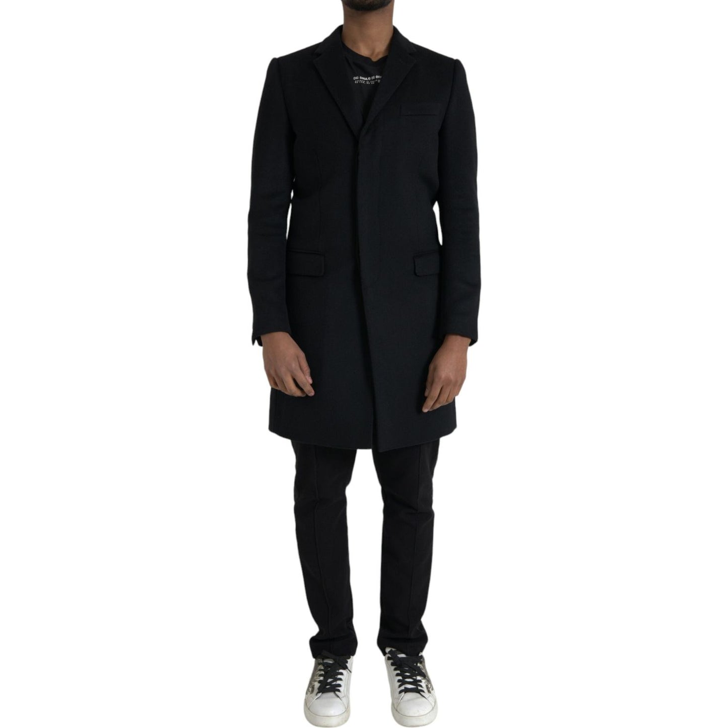 Dolce & Gabbana Black Single Breasted Trench Coat Jacket Dolce & Gabbana Black