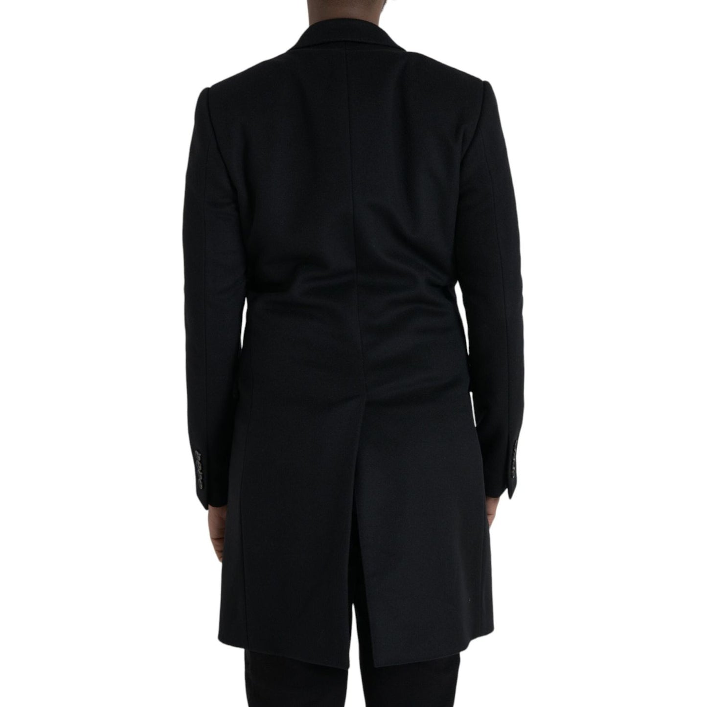 Dolce & Gabbana Black Single Breasted Trench Coat Jacket Dolce & Gabbana Black