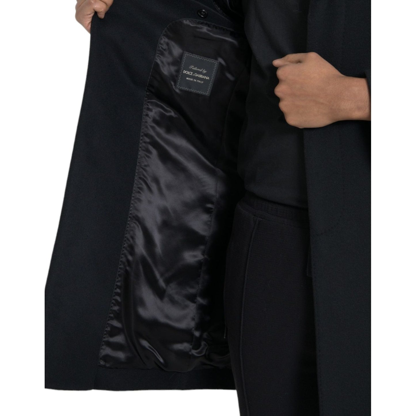 Dolce & Gabbana Black Single Breasted Trench Coat Jacket Dolce & Gabbana Black