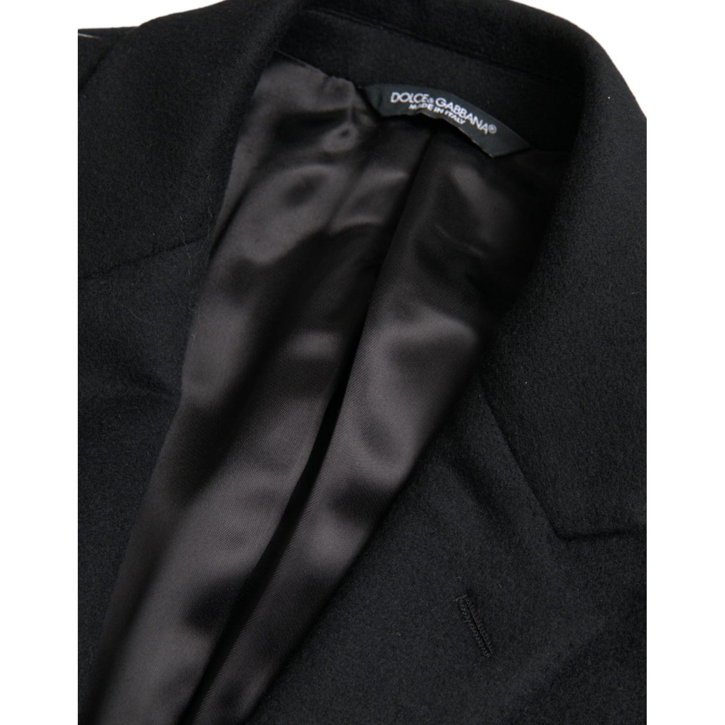 Dolce & Gabbana Black Single Breasted Trench Coat Jacket Dolce & Gabbana Black