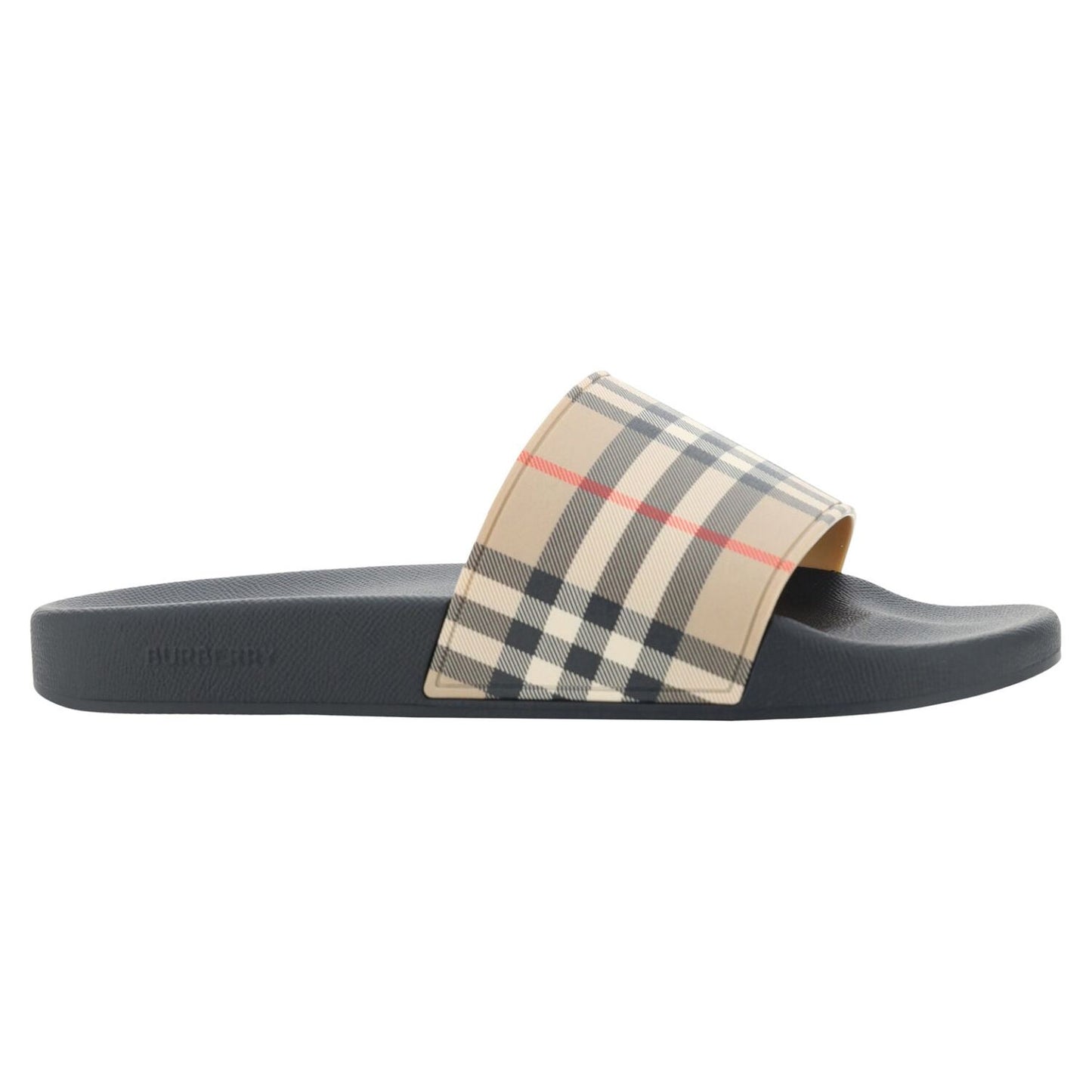 Burberry Brown Rubber Slides Sandals Burberry Dark Slate Gray