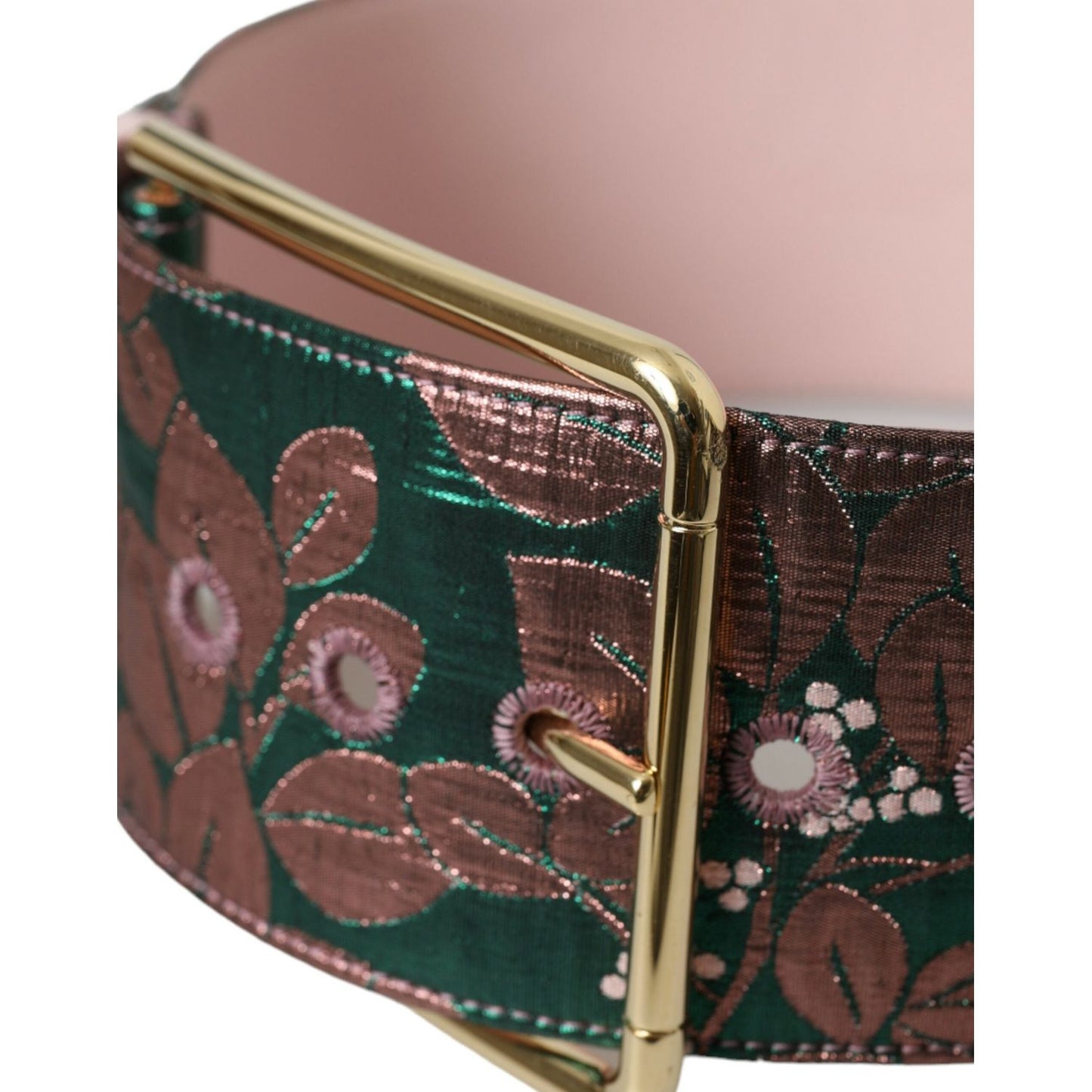 Dolce & Gabbana Multicolor Floral Jacquard Lurex Gold Buckle Belt Dolce & Gabbana Dark Slate Gray
