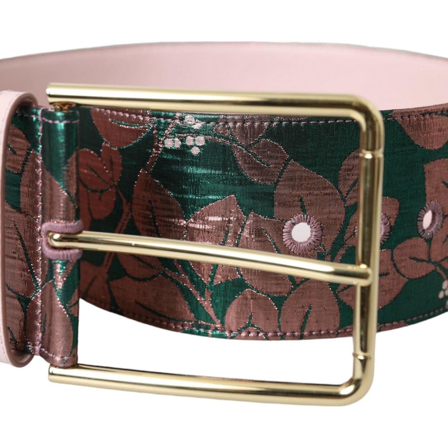 Dolce & Gabbana Multicolor Floral Jacquard Lurex Gold Buckle Belt Dolce & Gabbana Dark Slate Gray