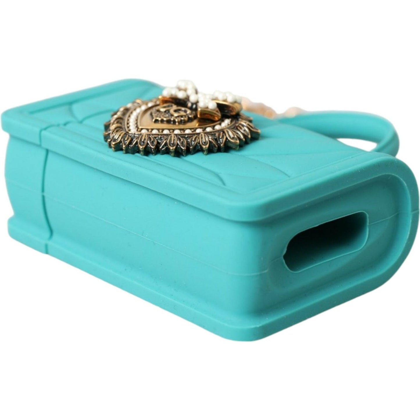 Dolce & Gabbana Turquoise Silicone Devotion Heart Cover Bag Airpods Case Dolce & Gabbana Medium Turquoise