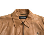 Dolce & Gabbana Brown Lamb Leather Full Zip Blouson Jacket JKT4048-50