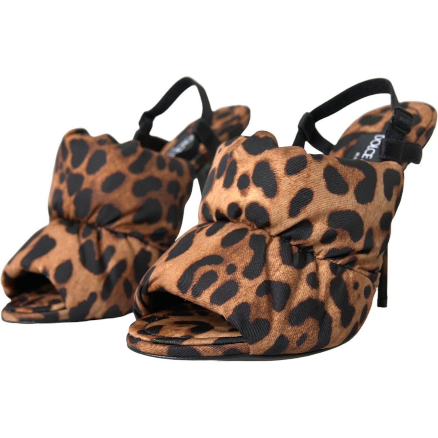 Dolce & Gabbana Brown Leopard Slingback Heels Sandals Shoes Dolce & Gabbana Dark Slate Gray