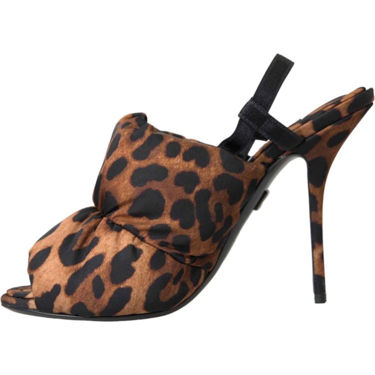 Dolce & Gabbana Brown Leopard Slingback Heels Sandals Shoes Dolce & Gabbana Dark Slate Gray