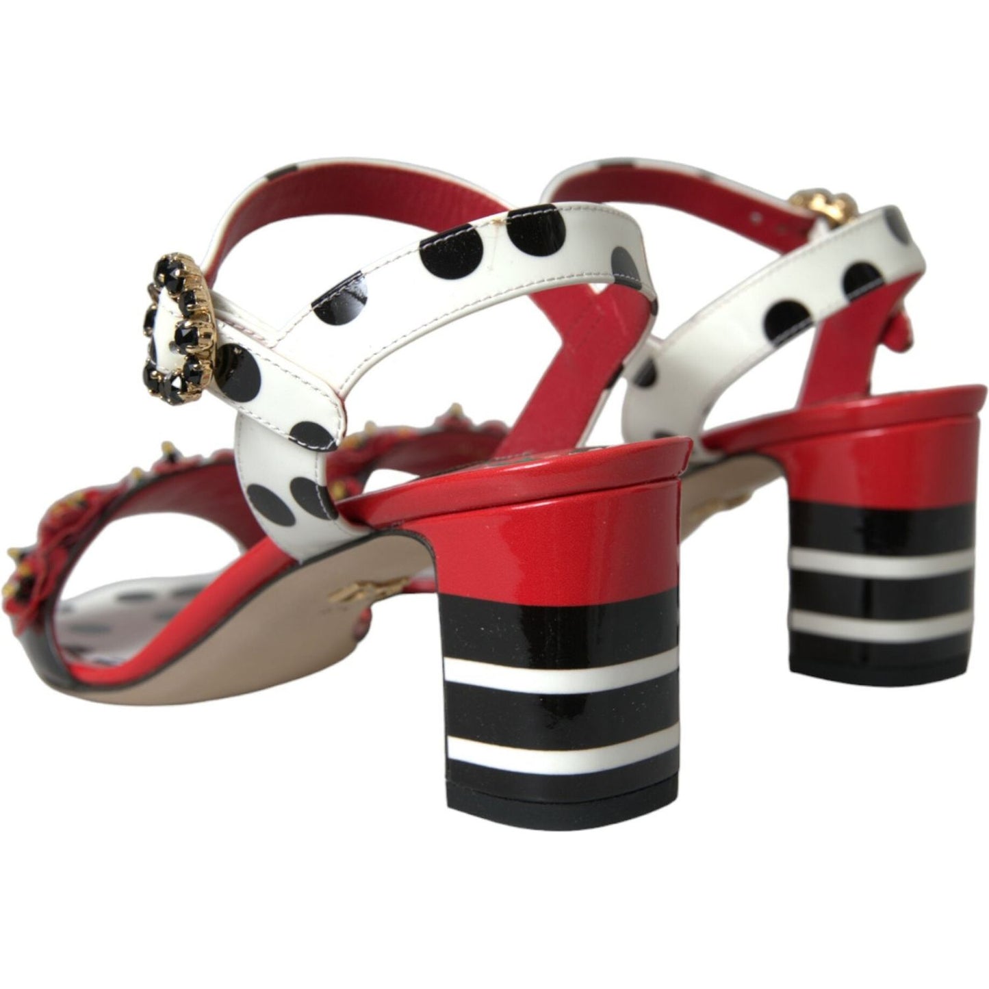 Dolce & Gabbana Multicolor Floral Crystal Leather Sandals Shoes Dolce & Gabbana Sienna
