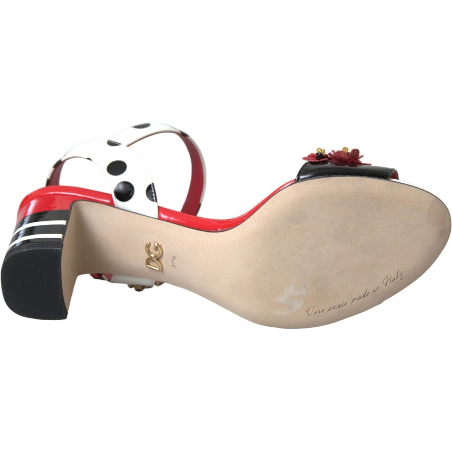 Dolce & Gabbana Multicolor Floral Crystal Leather Sandals Shoes Dolce & Gabbana Tan