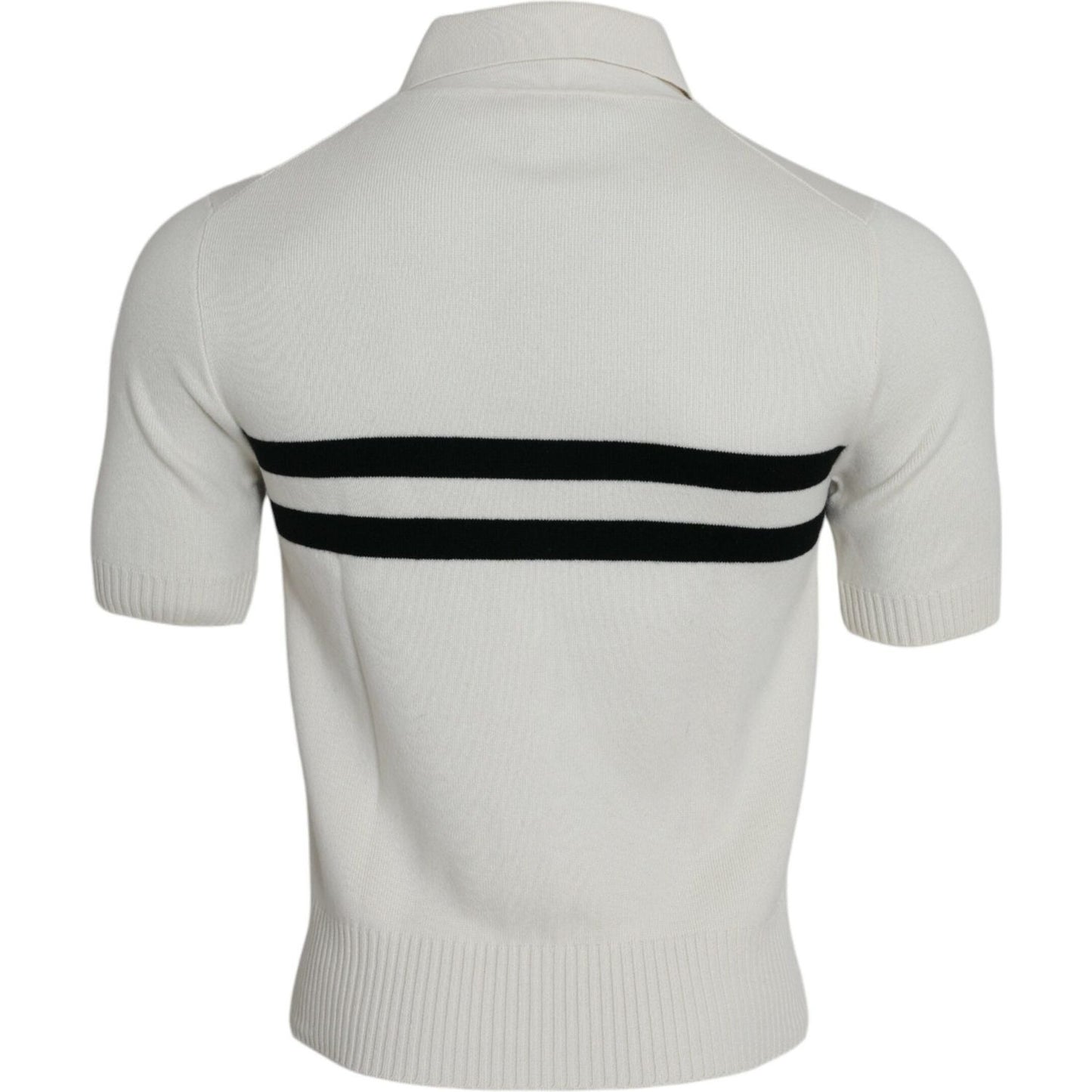 Dolce & Gabbana White DG Logo Collared Henley Shirt T-shirt Dolce & Gabbana Gray