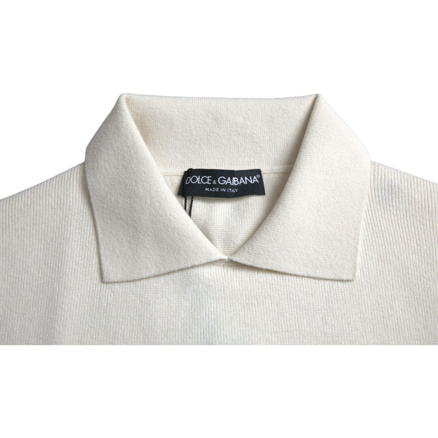 Dolce & Gabbana White DG Logo Collared Henley Shirt T-shirt Dolce & Gabbana Light Gray