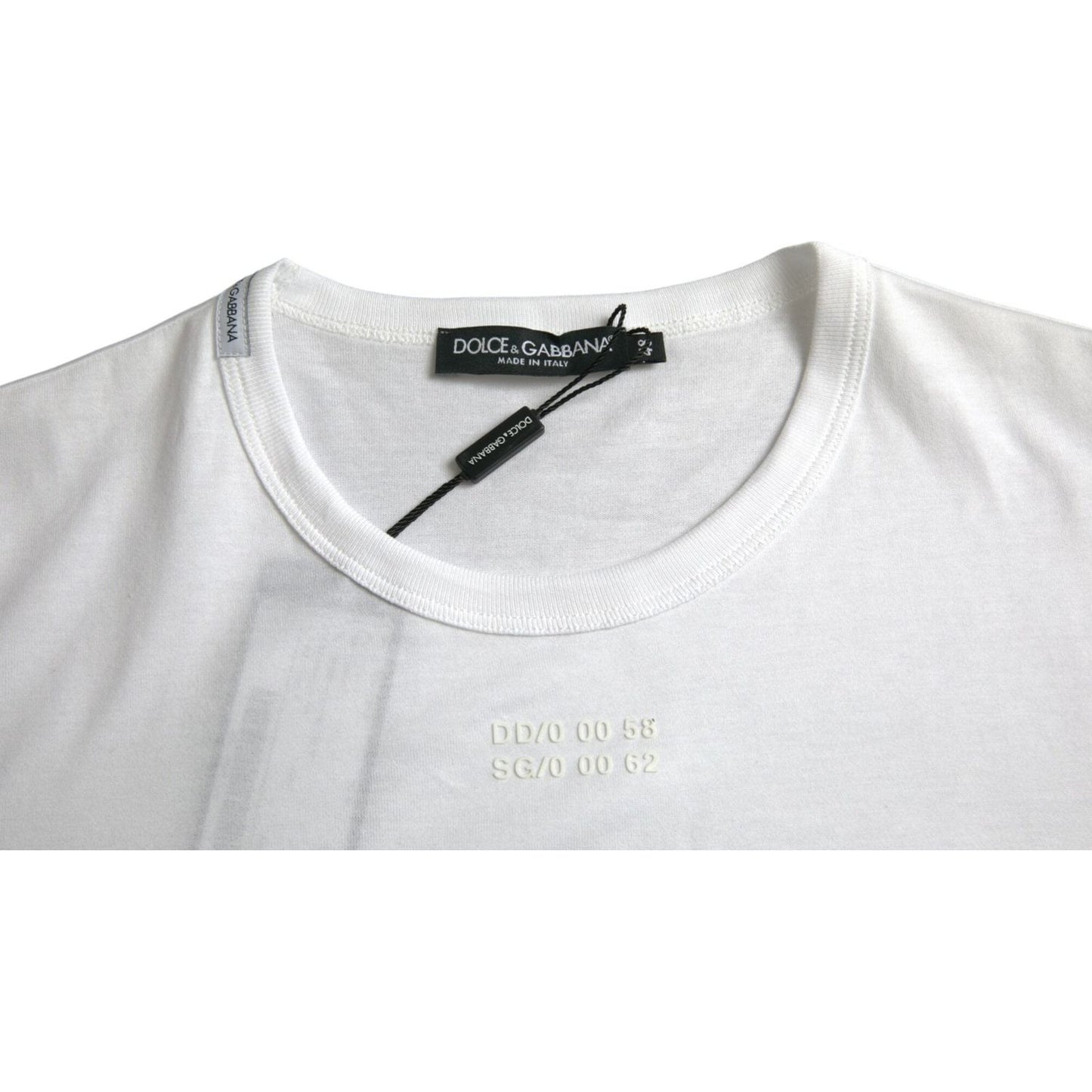 Dolce & Gabbana White Cotton Pocket Short Sleeves T-shirt Dolce & Gabbana Light Gray