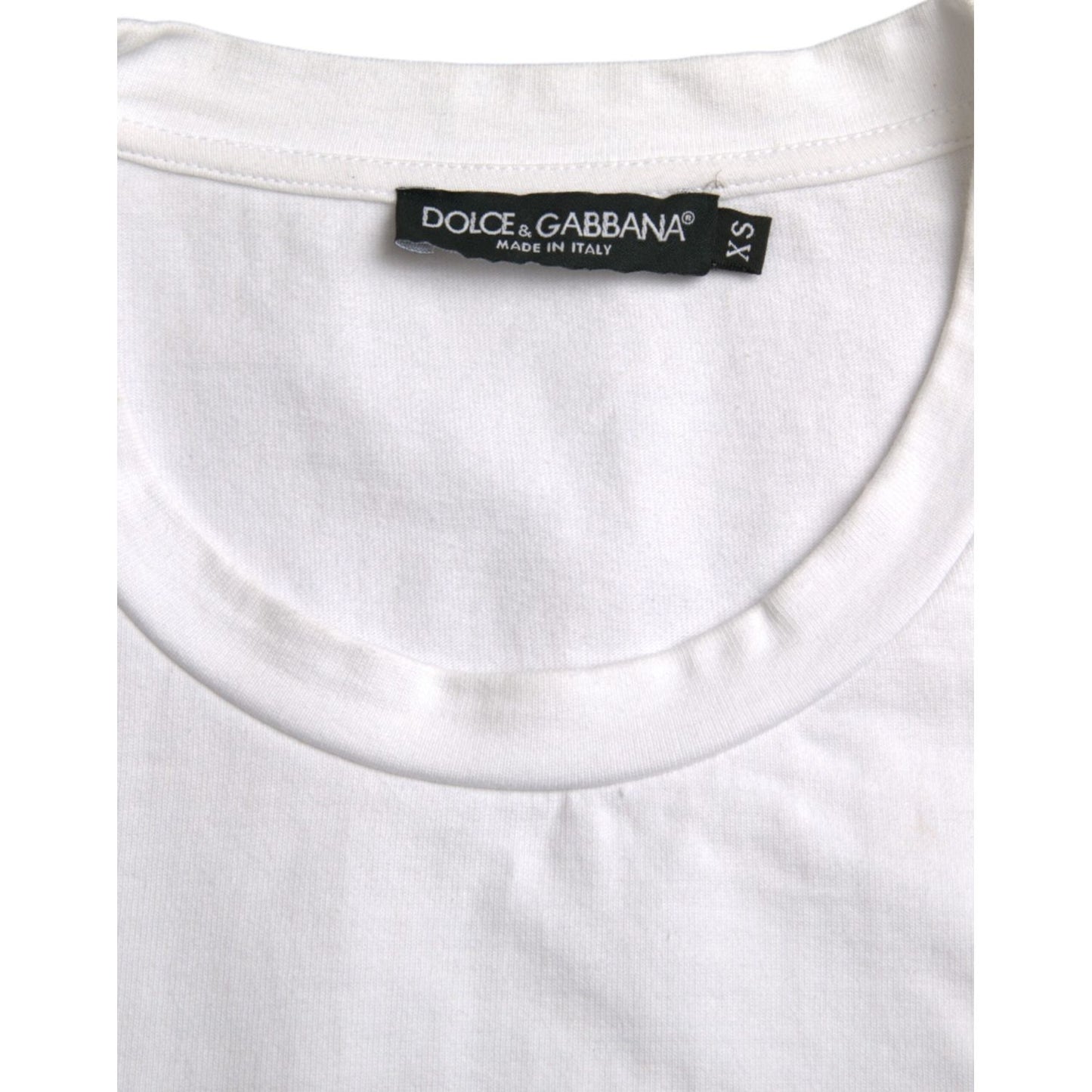 Dolce & Gabbana White Amor Heart Cotton Crewneck Short Sleeve T-shirt Dolce & Gabbana Lavender
