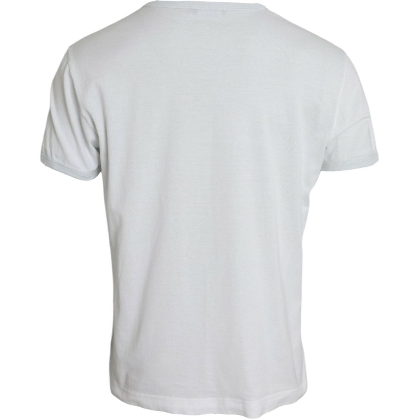 Dolce & Gabbana White Cotton Round Neck Short Sleeve T-shirt Dolce & Gabbana Light Gray