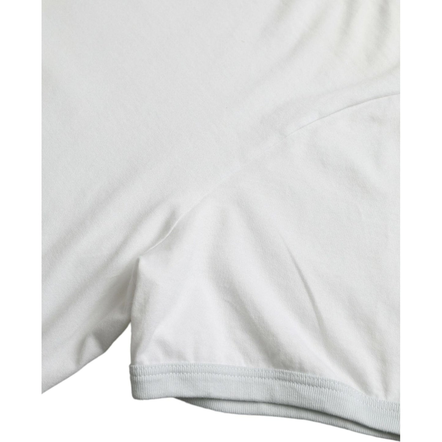 Dolce & Gabbana White Cotton Round Neck Short Sleeve T-shirt Dolce & Gabbana Light Gray