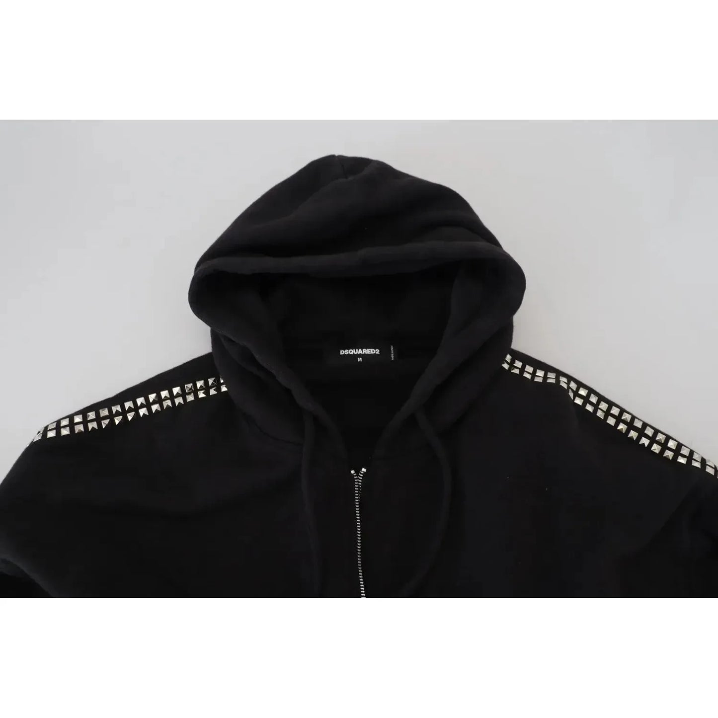 Dsquared² Black Embellished Full Zip Hooded Sweater Dsquared² Black