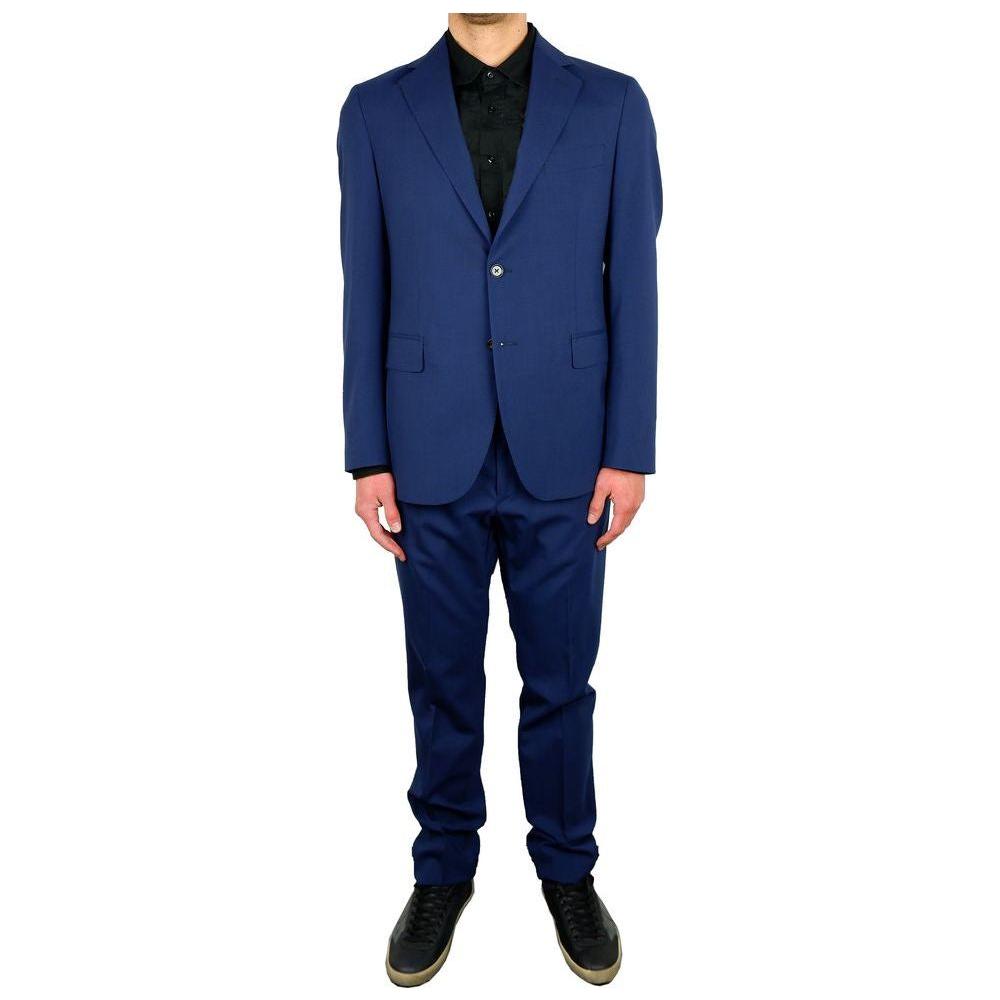 Aquascutum Elegant Blue Wool Blend Two-Piece Suit Aquascutum Midnight Blue