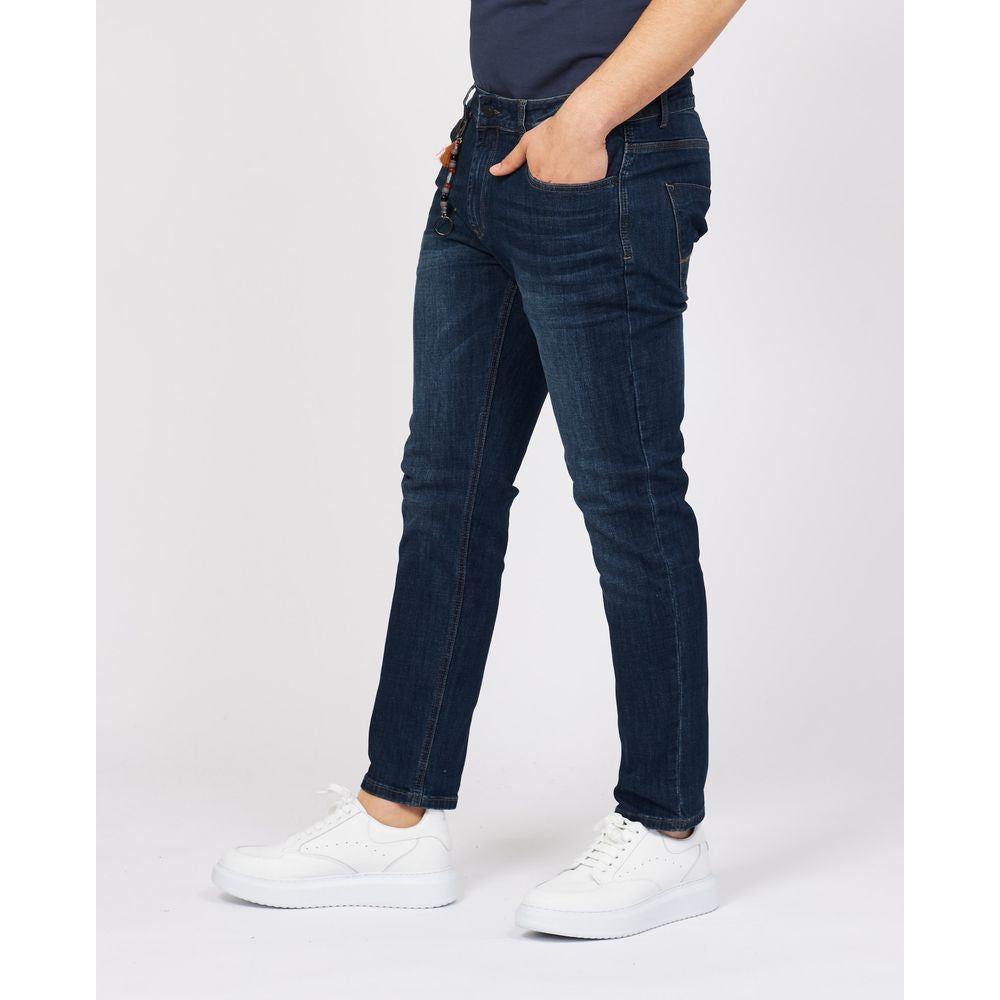 Yes Zee Sleek Blue Cotton Stretch Jeans Yes Zee Dark Slate Gray