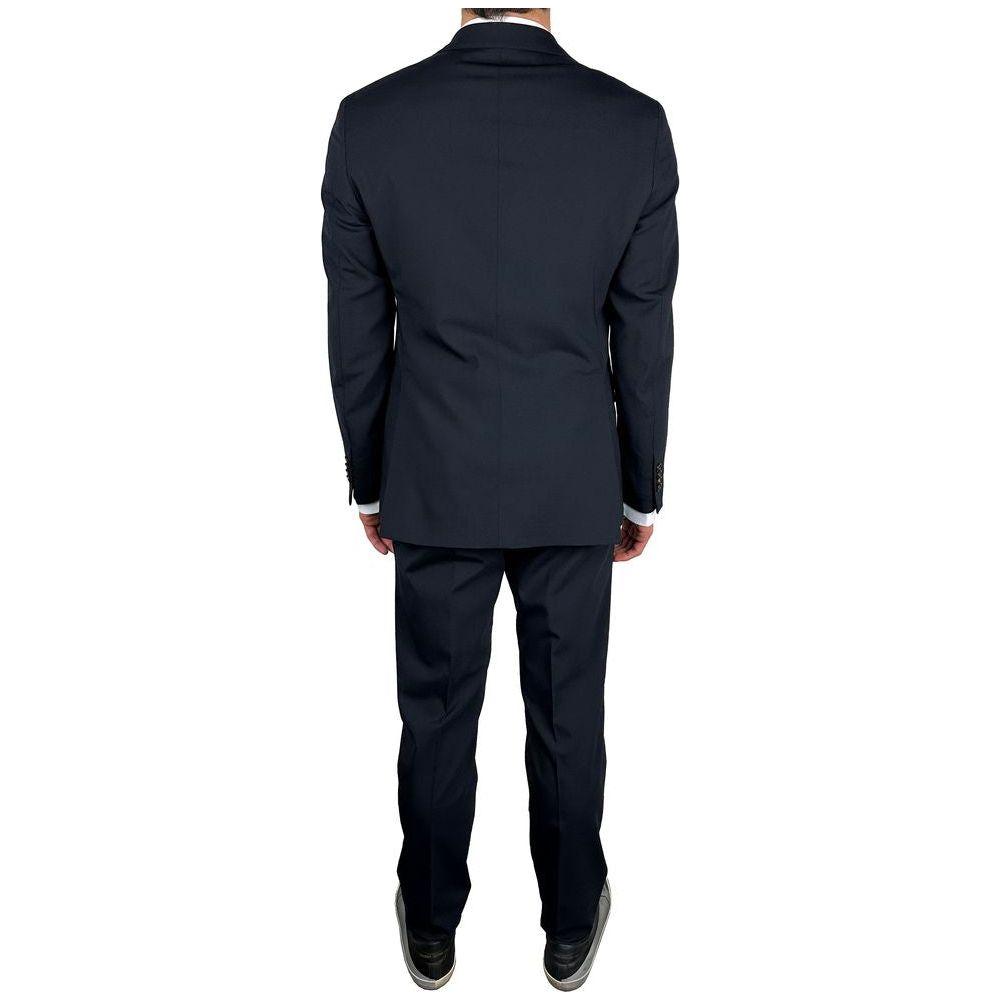 Aquascutum Blue Wool Men's Suit Aquascutum Black