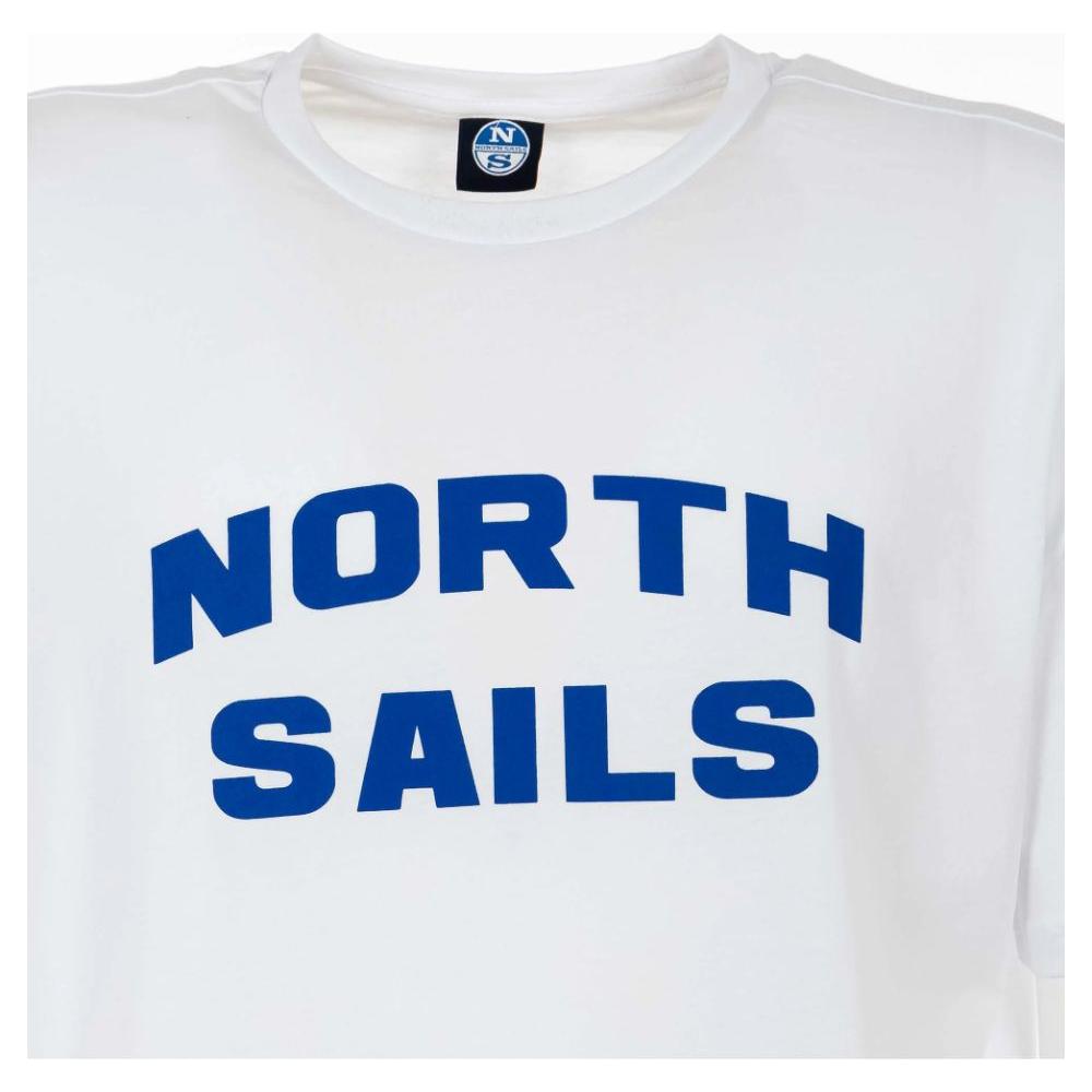North Sails Elegant White Cotton Tee with Bold Blue Logo North Sails Lavender