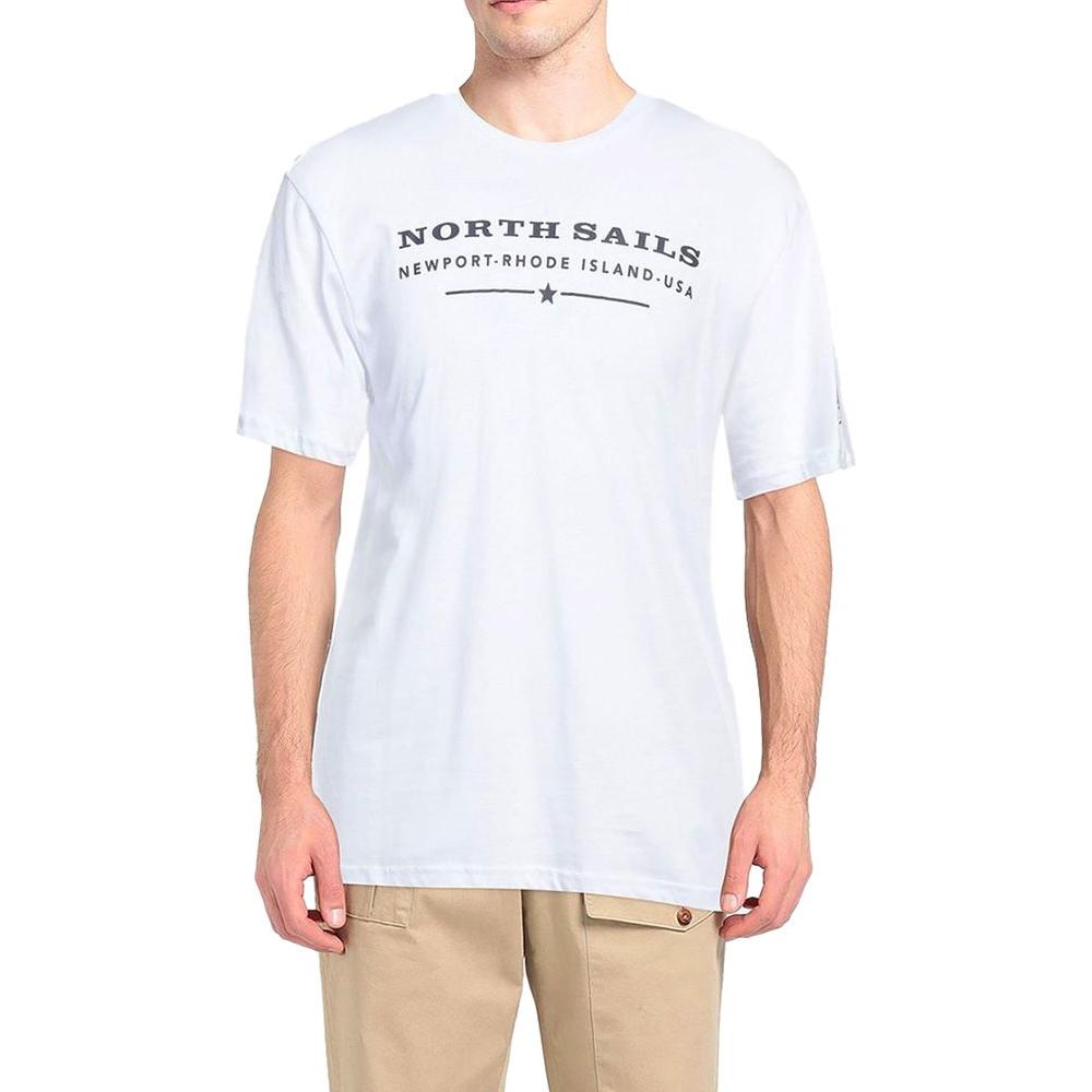 North Sails Elegant White Cotton Tee with Chest Print North Sails Misty Rose