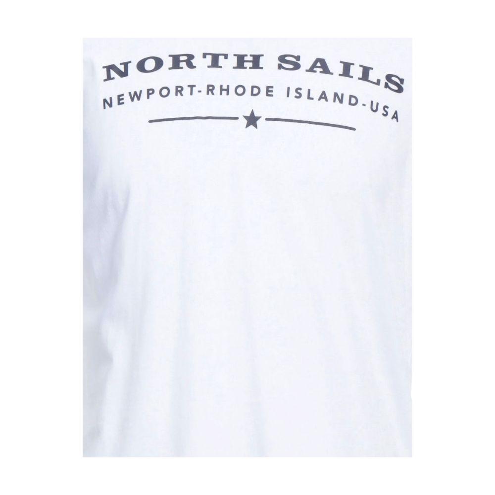 North Sails Elegant White Cotton Tee with Chest Print North Sails White Smoke