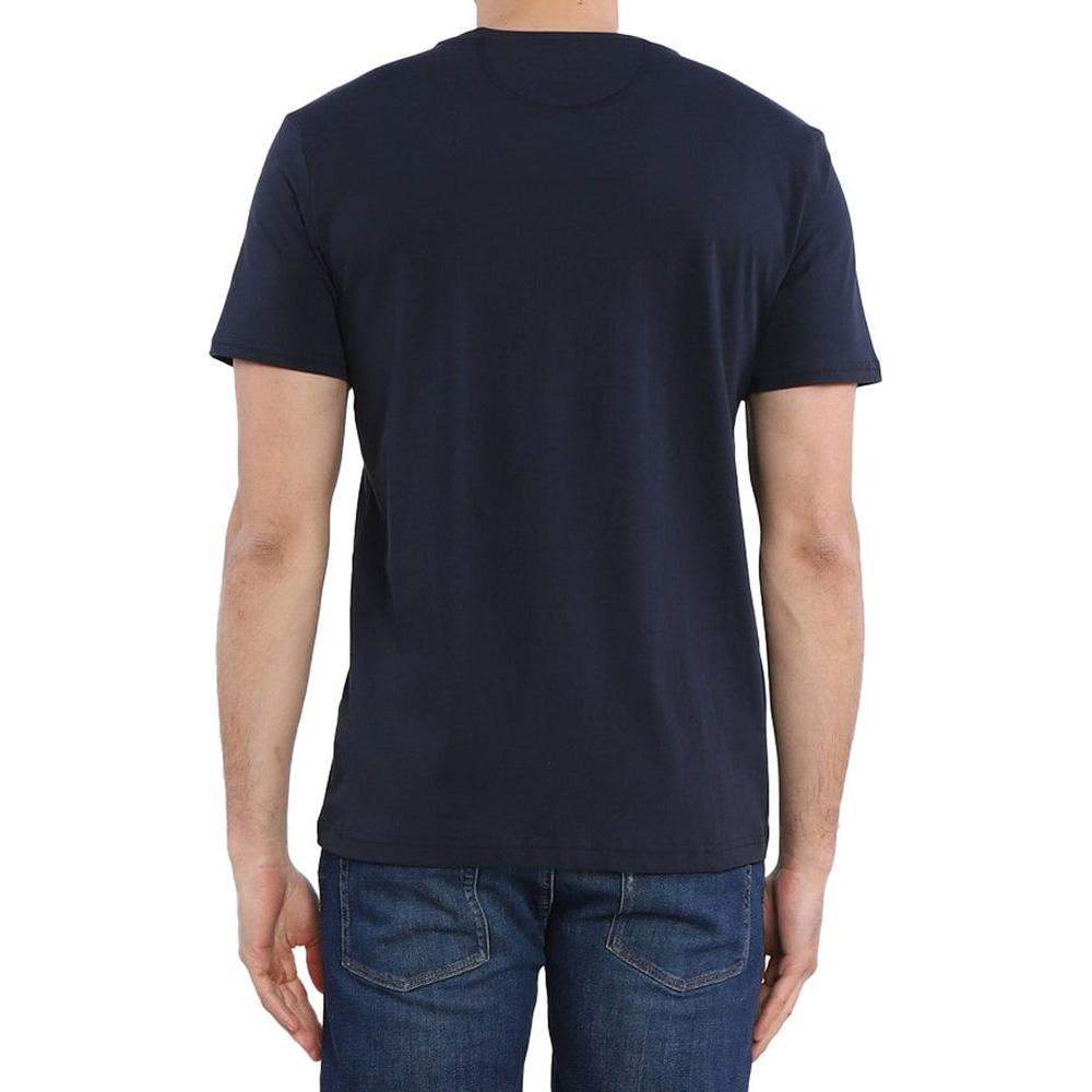La Martina Crew Neck Graphic Jersey Tee - Refined Blue Cotton La Martina Dark Slate Gray