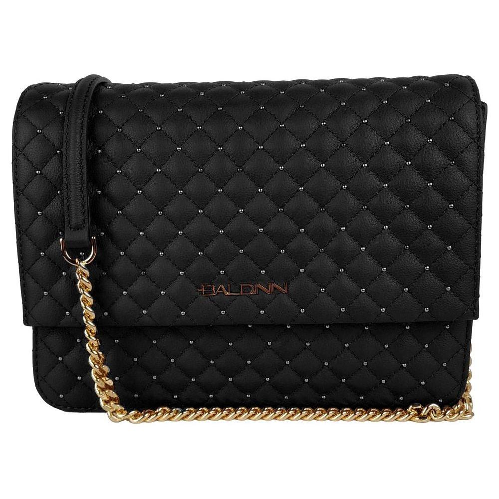 Baldinini Trend Black Calfskin Women Crossbody Bag Baldinini Trend Black
