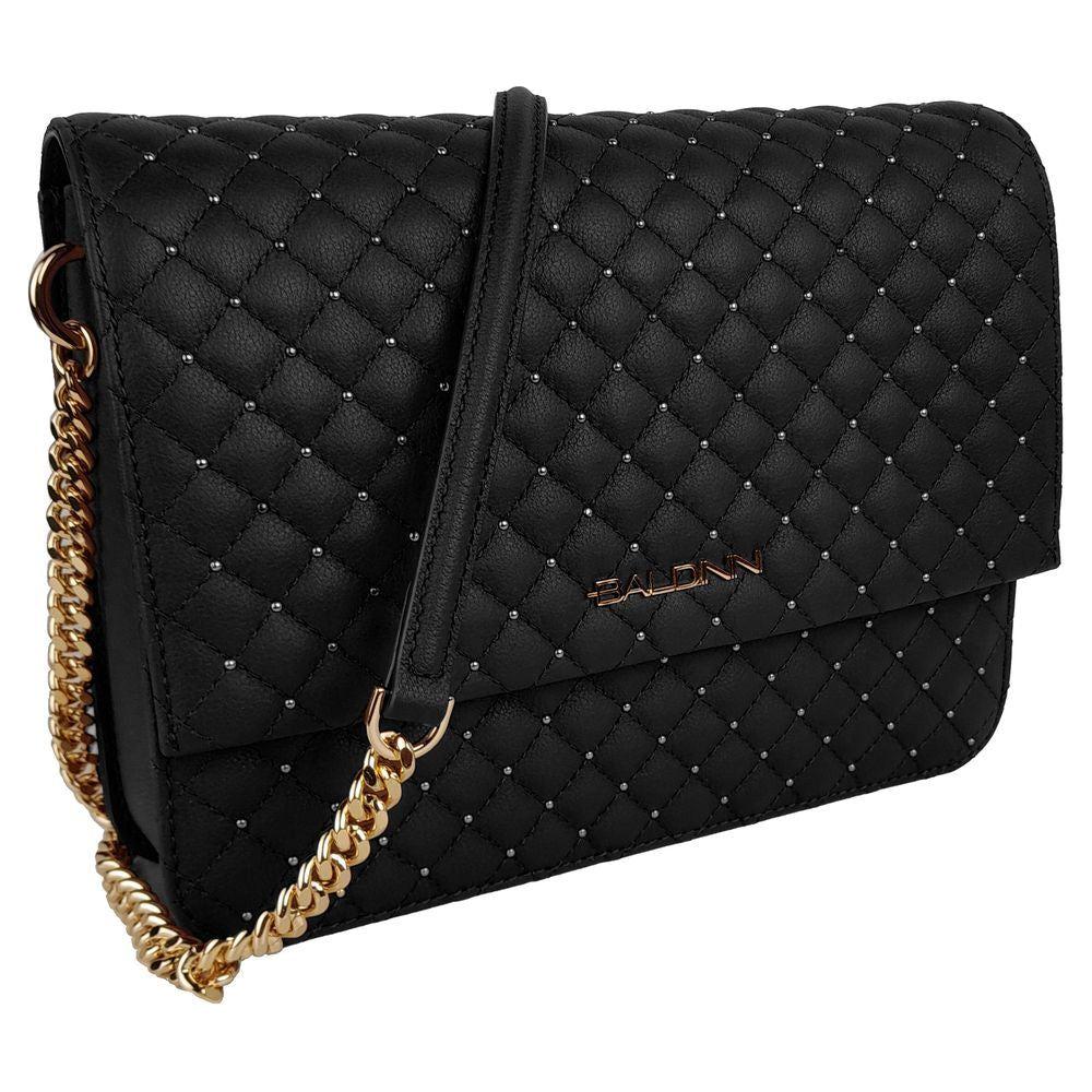 Baldinini Trend Black Calfskin Women Crossbody Bag Baldinini Trend Black