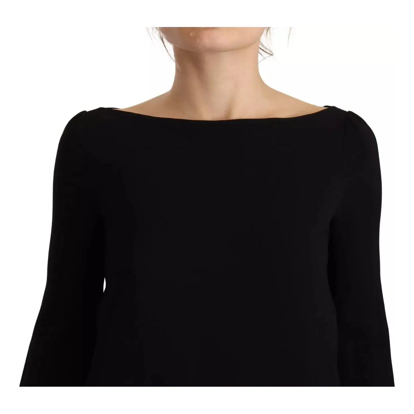 Dsquared² Black Long Sleeves Side Slit Floor Length Dress Dsquared² Black