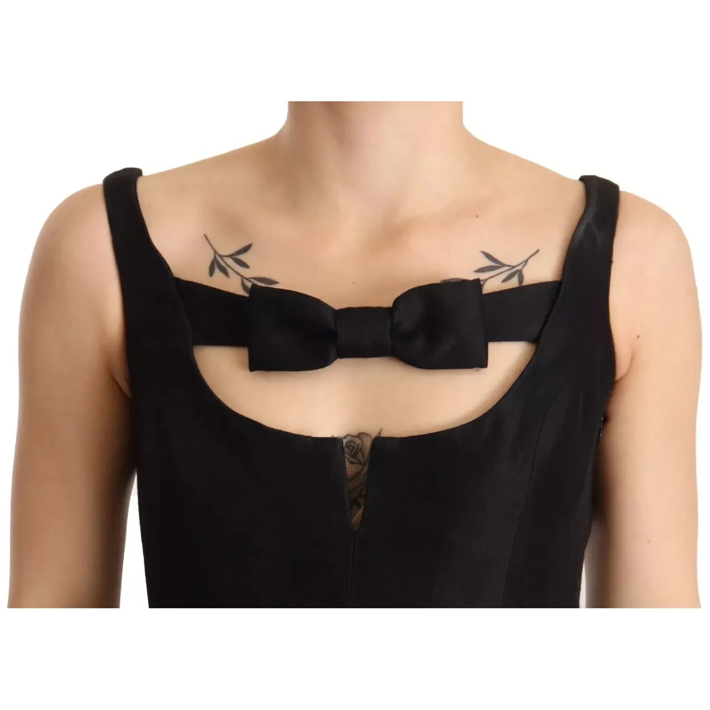 Dsquared² Black Embellish Sleeveless Ribbon Floor Length Dress Dsquared² Black