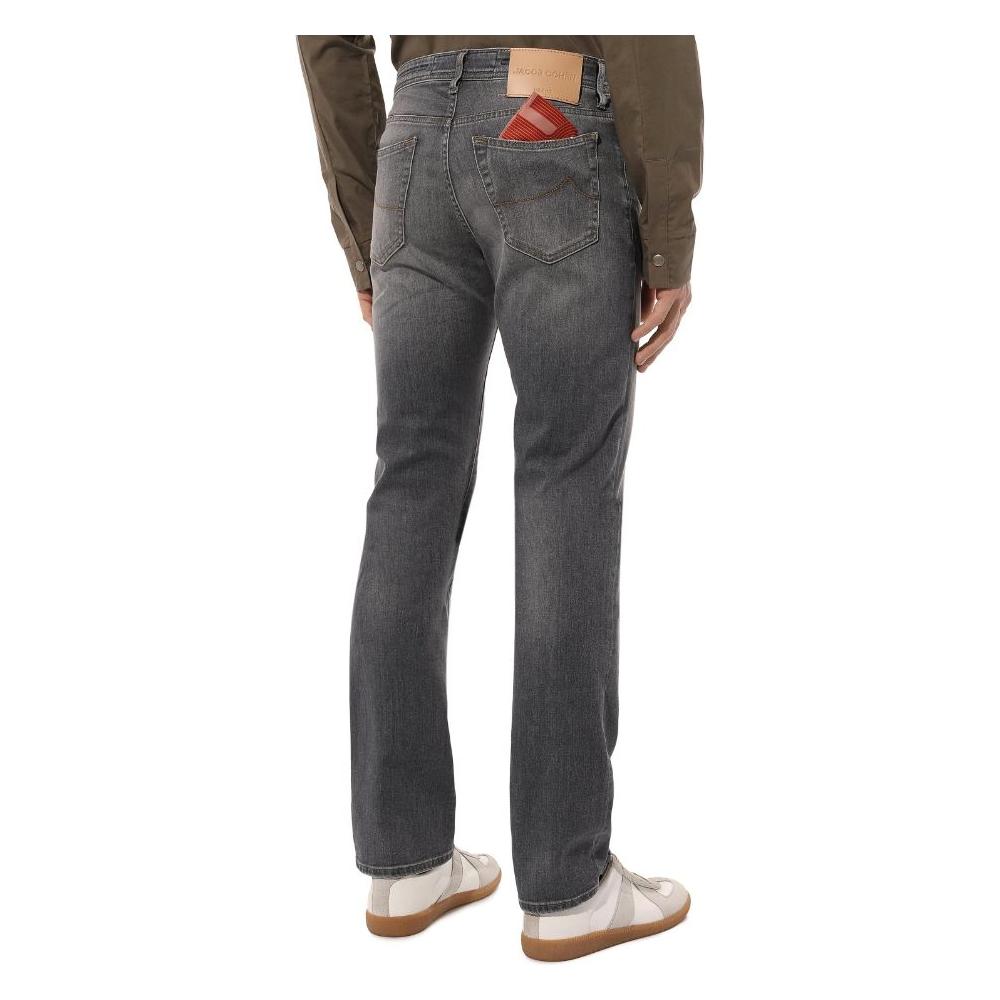 Jacob Cohen Sleek Gray Stretch Cotton Regular Fit Jeans