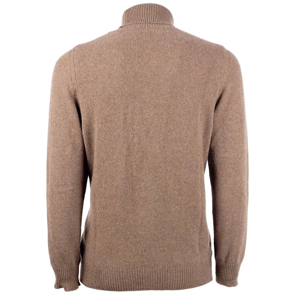 Emilio Romanelli Brown Cashmere Men Sweater Emilio Romanelli Rosy Brown