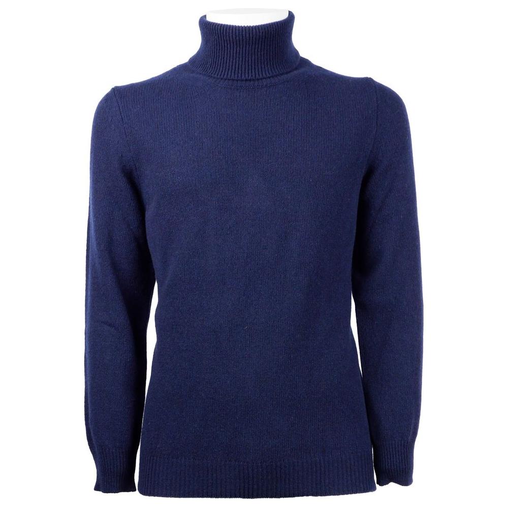 Emilio Romanelli Blue Cashmere Men Sweater Emilio Romanelli Midnight Blue