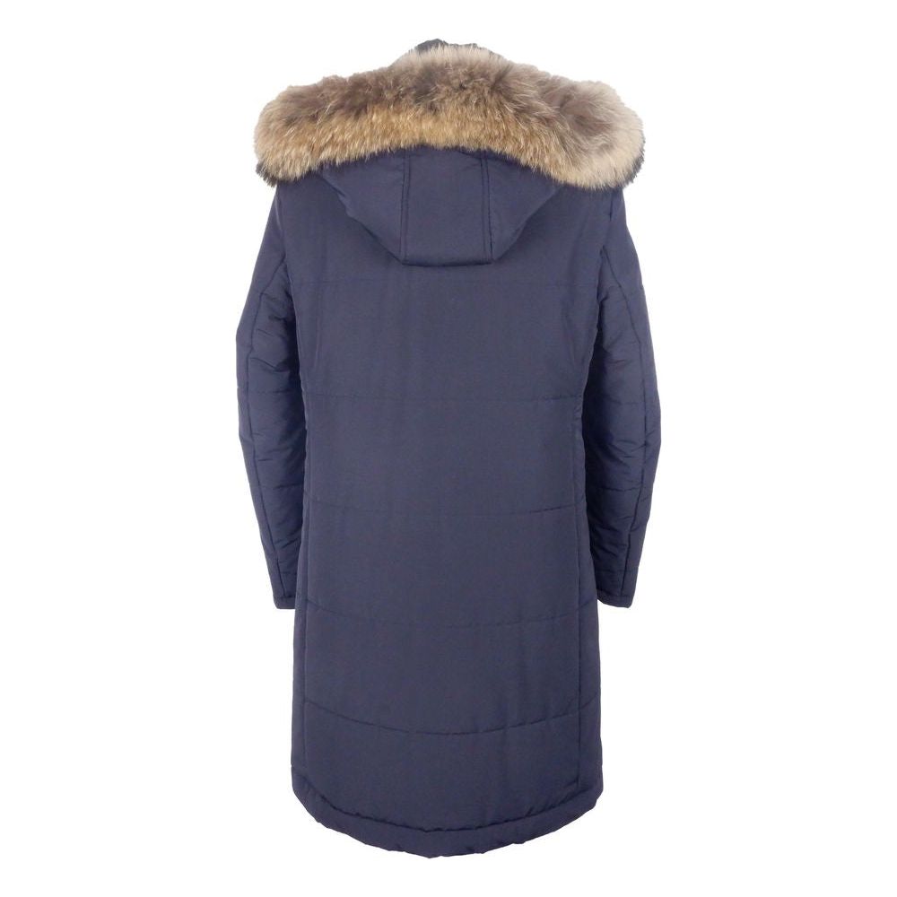 Made in Italy Blue Wool Men's Raincoat Made in Italy Dark Slate Gray
