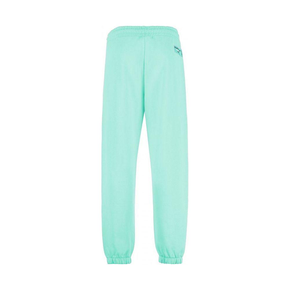 Pharmacy Industry Emerald Cotton Trousers with Logo Detail Pharmacy Industry Powder Blue