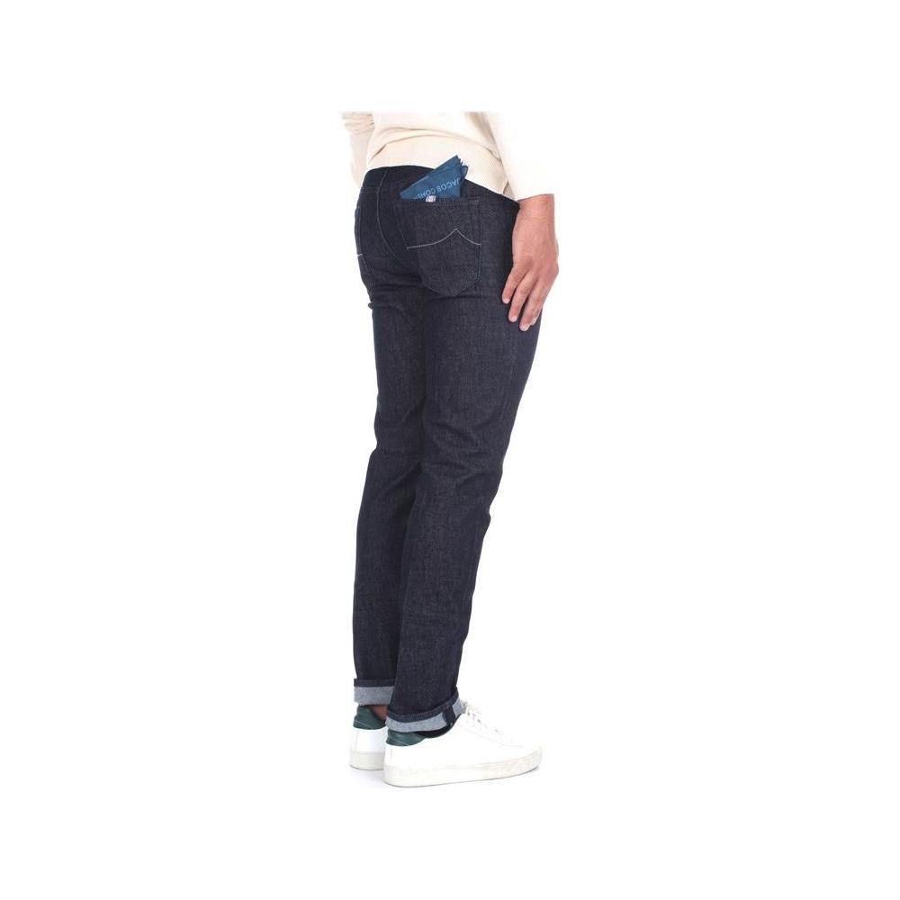 Jacob Cohen Sleek Slim Fit Designer Jeans with Leather Detail
