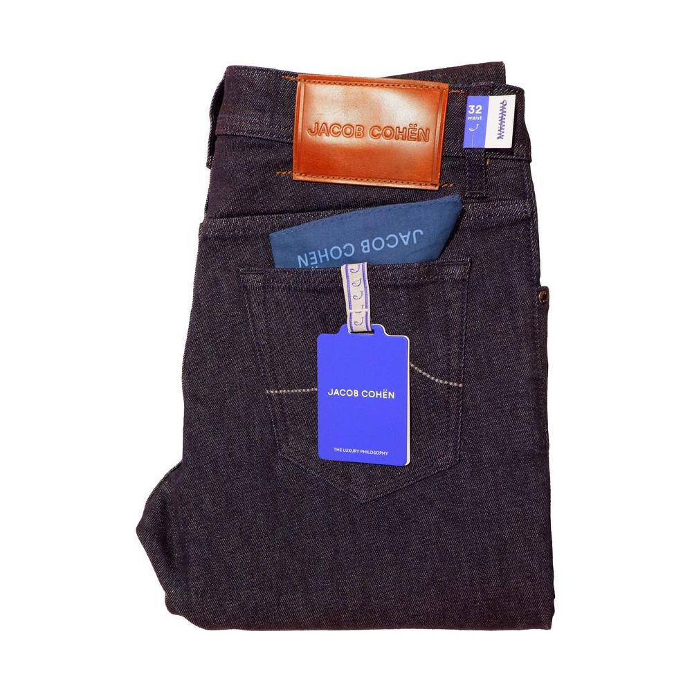 Jacob Cohen Sleek Slim Fit Designer Jeans with Leather Detail