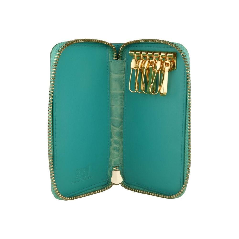 Cavalli Class Light Blue Calfskin Women Keychain Cavalli Class Sea Green
