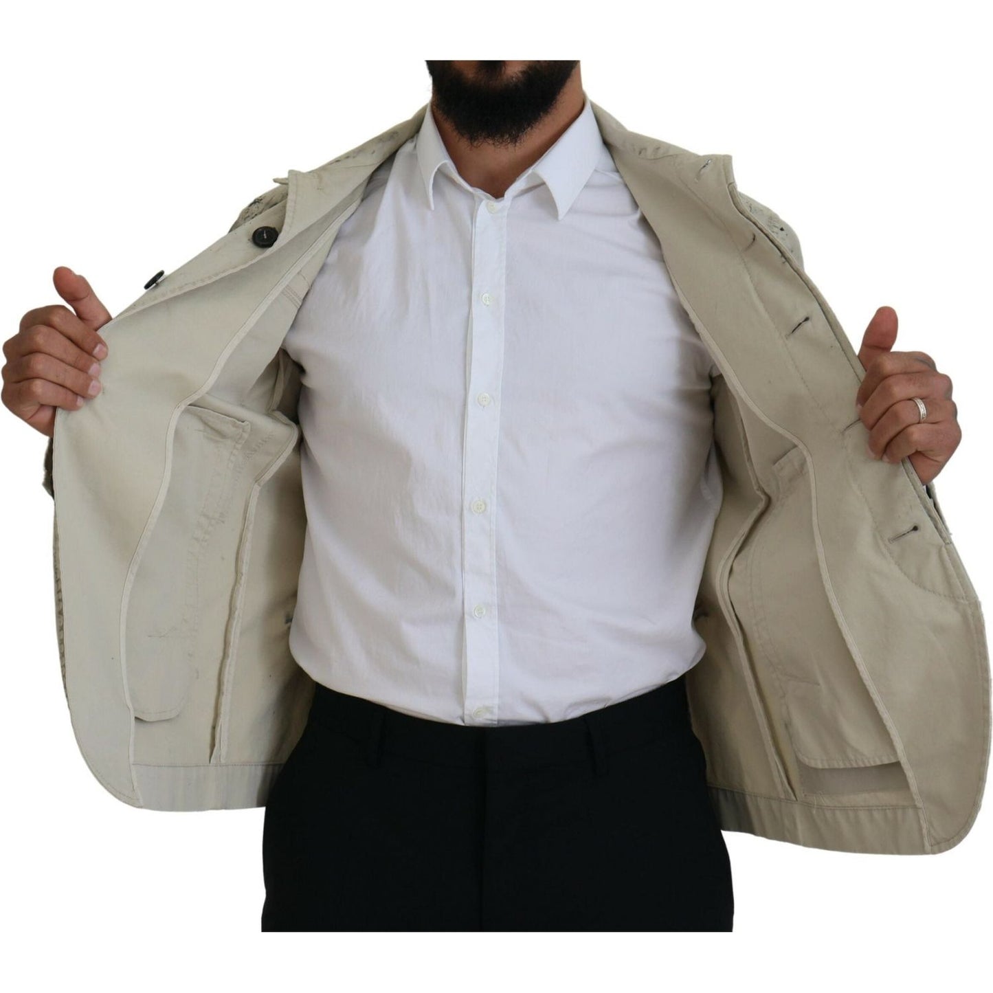 Dsquared² Off White Black Splash Print Casual Denim Jacket Dsquared² Dark Gray
