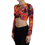 Dsquared² Multicolor Cami Long Sleeves Cropped Blouse Top TSH83375